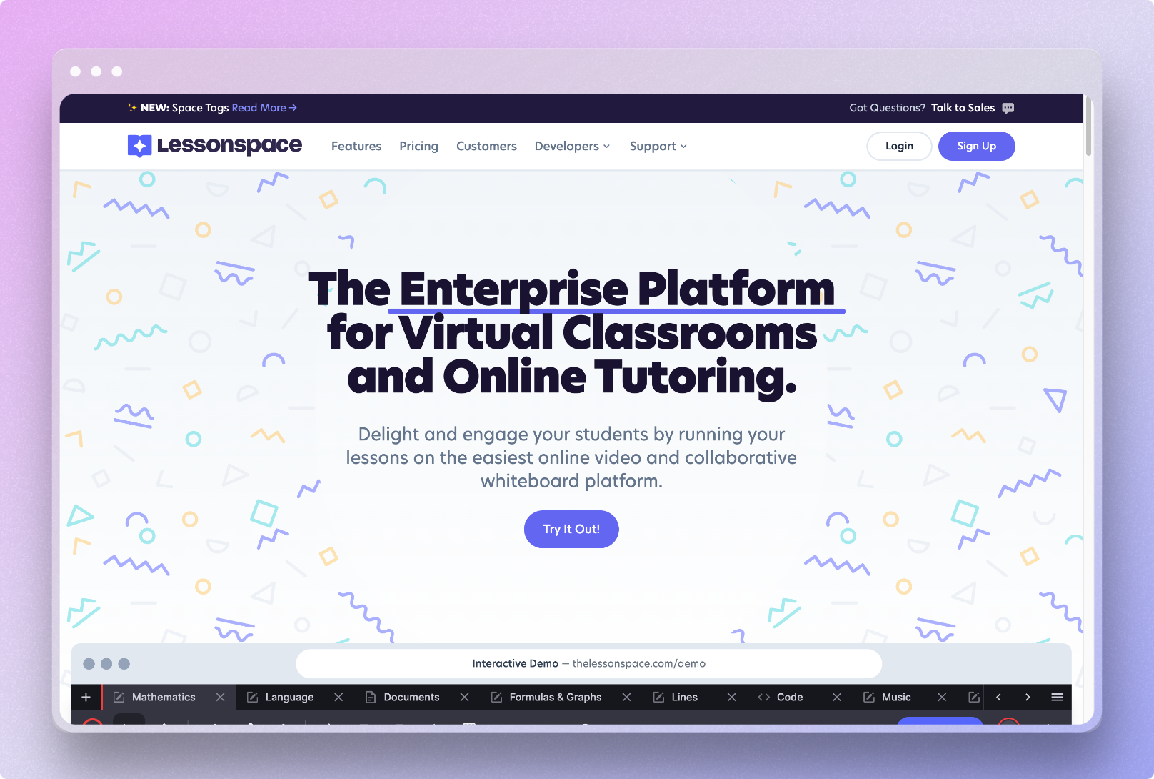 Lesson Space room.sh | Collaborative Video Room API
